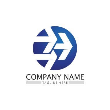 Ok ve daha hızlı vektör illüstrasyon simgesi Logo Şablon tasarımı