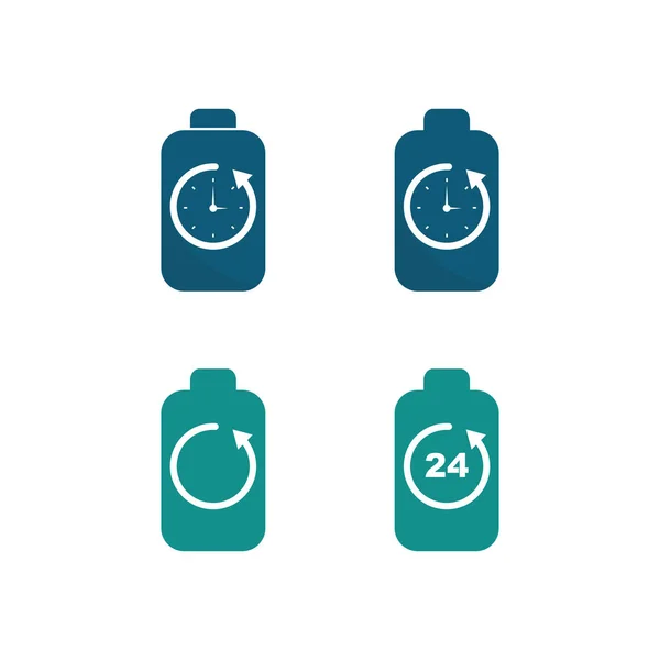 Battery Icon Charging Charge Indicator Vector Logo Design Level Battery — Vetor de Stock