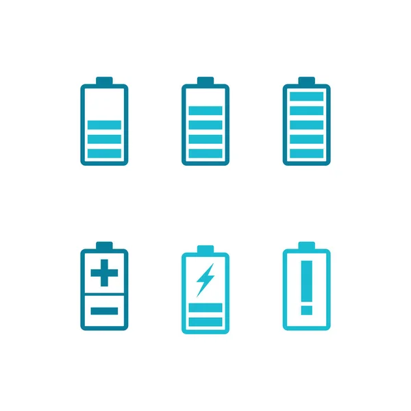 Battery Icon Charging Charge Indicator Vector Logo Design Level Battery — ストックベクタ