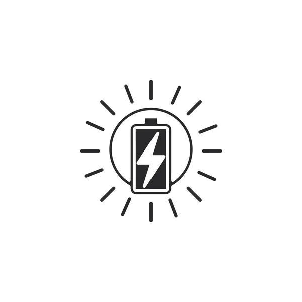 Batterie Symbol Und Aufladen Ladeanzeige Vector Logo Design Ebene Batterie — Stockvektor