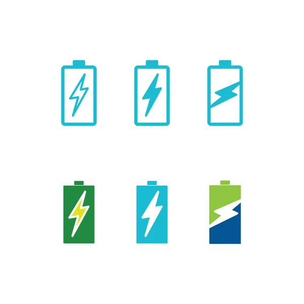 Battery Icon Charging Charge Indicator Vector Logo Design Level Battery — Stock Vector