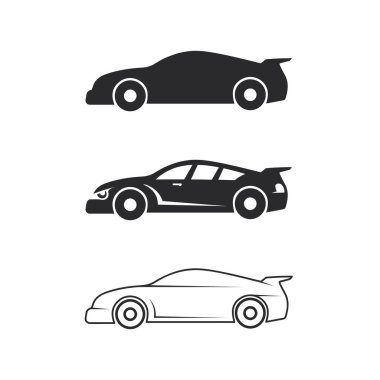 Car icons and vector logo automobiles for travel truck bus and other transport vector signs design illustration
