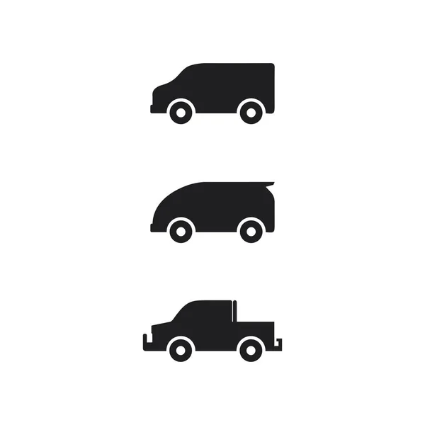 旅行トラックのバスや他の交通標識のための車のアイコンやベクトルのロゴの自動車デザインイラスト — ストックベクタ