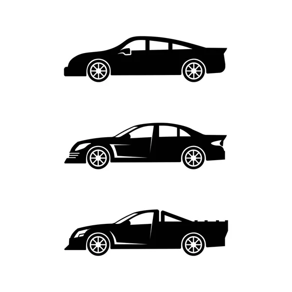 Car Icons Vector Logo Automobiles Travel Truck Bus Other Transport — Archivo Imágenes Vectoriales