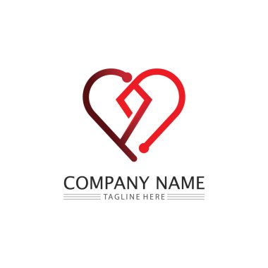 Heart logo and Beauty Love Vector icon illustration design Template symbol