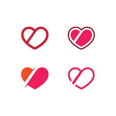 Heart logo and Beauty Love Vector icon illustration design Template symbol