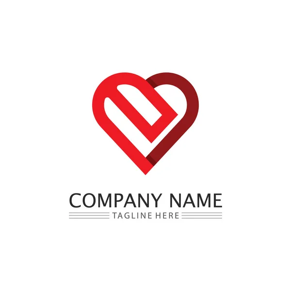 Heart Logo Beauty Love Vector Icon Valentine Romantic Illustration Design — Stock Vector