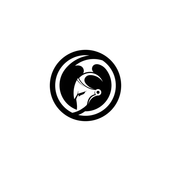 Capacete Espartano Logotipo Modelo Vetor Ícone Design — Vetor de Stock