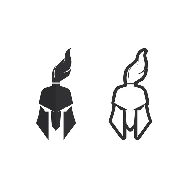 Spartan Helm Logo Vorlage Vektor Icon Design — Stockvektor