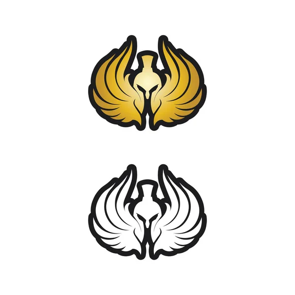 Spartańskie Logo Kasku Wzór Wektor Ikona Projekt — Wektor stockowy