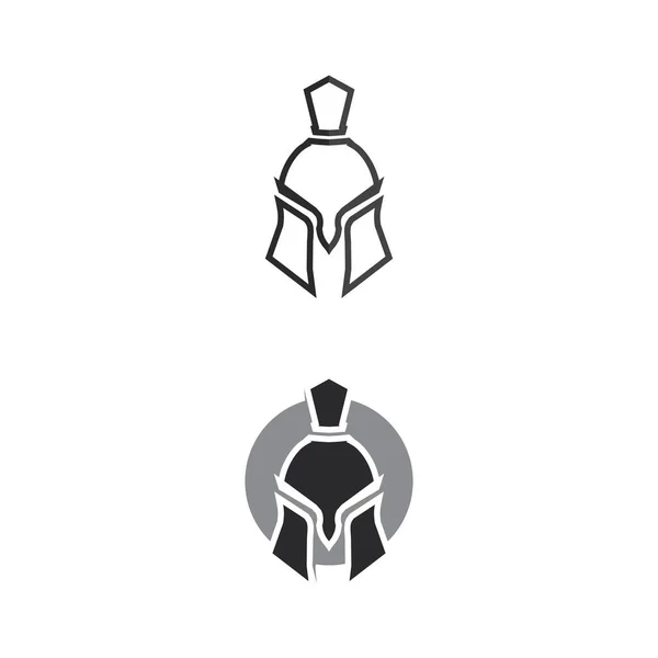 Spartan Helmet Logo Gladiator Moc Vintage Miecz Bezpieczeństwo Legendarne Logo — Wektor stockowy