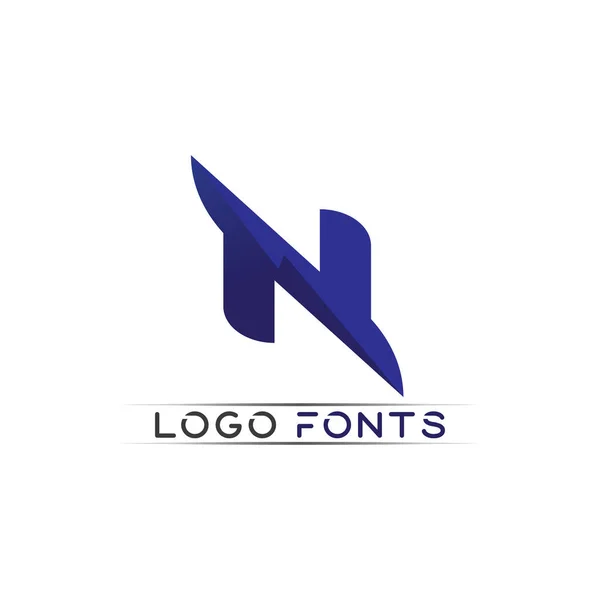 Letter Font Logo Template Vector Icon Illustration Design — Stock Vector