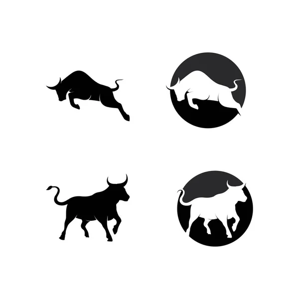 Bull Búfalo Cabeça Vaca Animal Mascote Logotipo Vetor Design Para — Vetor de Stock