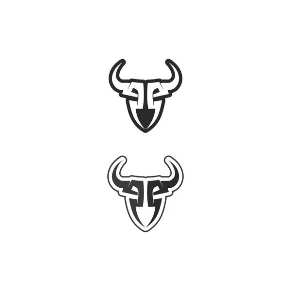 Taureau Tête Buffle Vache Animal Logo Mascotte Vecteur Conception Pour — Image vectorielle