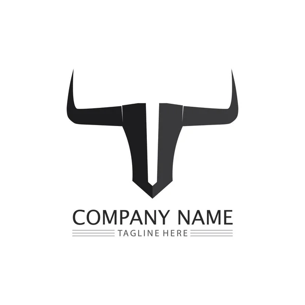 Bull Buffalo Head Cow Animal Mascot Logo Design Vector Sport — Stock Vector