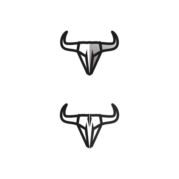 Bull Búfalo Cabeça Vaca Animal Mascote Logotipo Vetor Design Para — Vetor de Stock