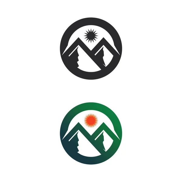 Berg Ikone Logo Vorlage Vektor Illustration Design Outdoor Abenteuer Und — Stockvektor