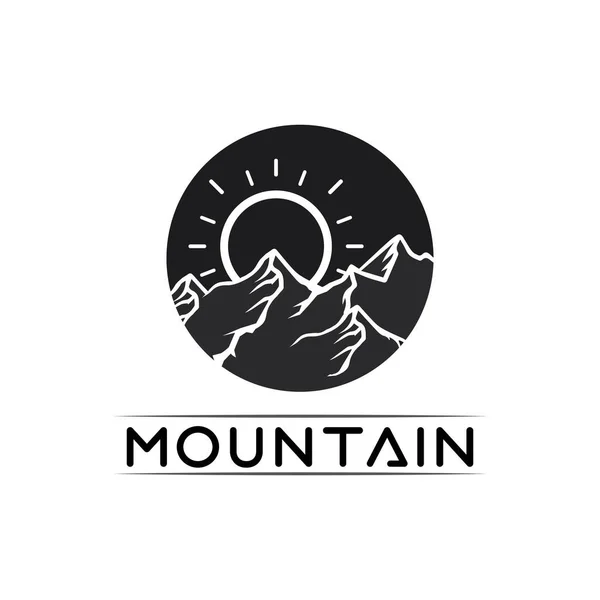 Гірський Ікон Logo Template Vector Illustration Outdoor Adventure Expedition Design — стоковий вектор