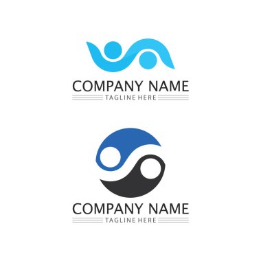 People Community, care group network ve sosyal simge tasarım şablonu