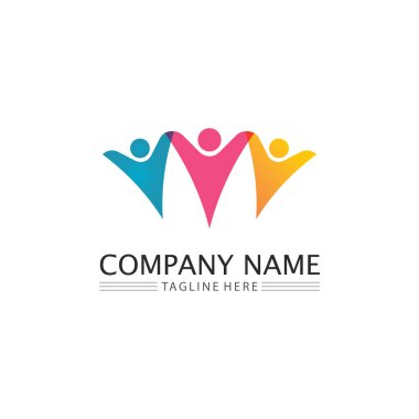 People Community, care group network ve sosyal simge tasarım şablonu