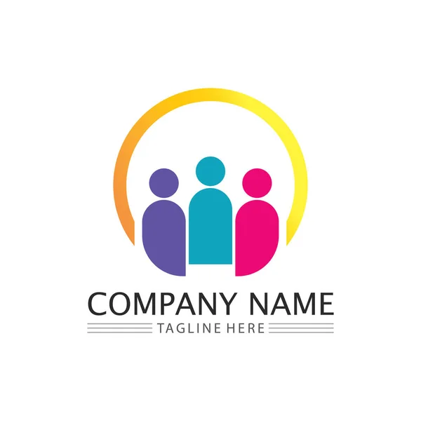 Logo Lidí Team Úspěšní Lidé Pracují Skupina Společenství Skupina Společnost — Stockový vektor