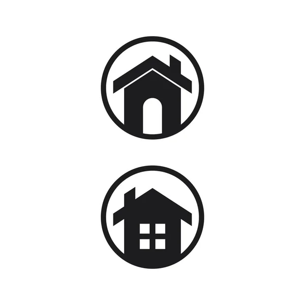 Real Estate Home Buildings Vector Logo Icons Template — Stock Vector