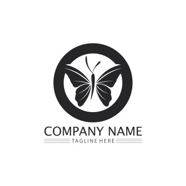 Butterfly and beauty  logo design animal, insect, conceptual simple Vector and  illustratio clipart