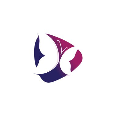 Kelebek ve güzellik logosu hayvan, böcek, kavramsal basit Vektör ve çizim