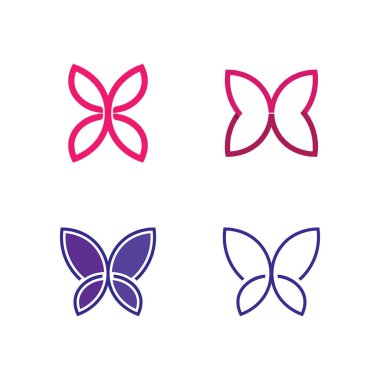 Vektör Kelebek kavramsal basit, renkli ikon. Logo. Vektör illüstrasyonu