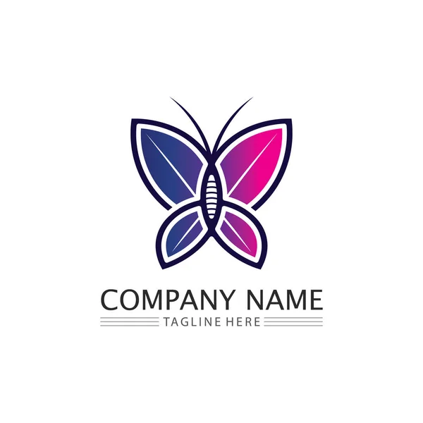 Vector Butterfly Conceptual Simple Icono Colorido Logo Ilustración Del Vector — Archivo Imágenes Vectoriales