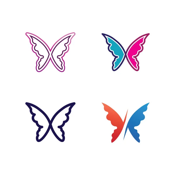 Векторная Бабочка Концептуальная Простая Красочная Икона Логотип Векторные Иллюстрации — стоковый вектор