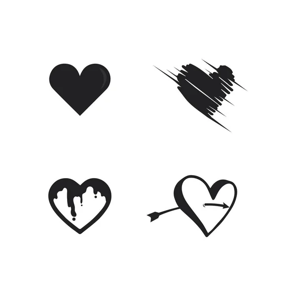 ハートロゴと美容ラブベクトルアイコンバレンタインとロマンチックなイラストデザインテンプレートシンボル — ストックベクタ