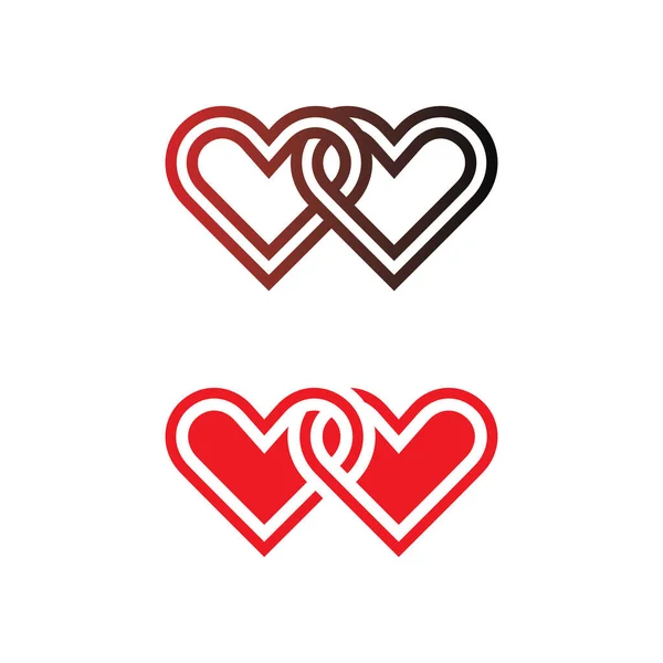 Logo Serca Piękna Miłość Wektor Ikona Walentynki Romantyczny Projekt Ilustracji — Wektor stockowy