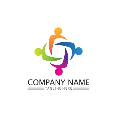 Halkın logosu, ekibi, başarısı, çalışanlar, grup ve topluluk, şirket ve iş logosu vektörü ve tasarım bakımı, aile simgesi logosu başarısı