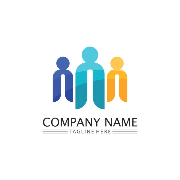 Люди Логотип Команда Успешные Люди Работа Группа Сообщество Группа Компаний — стоковый вектор