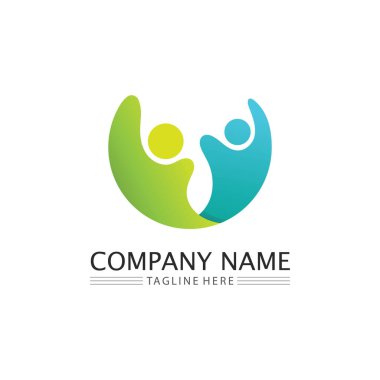Halkın logosu, ekibi, başarısı, çalışanlar, grup ve topluluk, şirket ve iş logosu vektörü ve tasarım bakımı, aile simgesi logosu başarısı