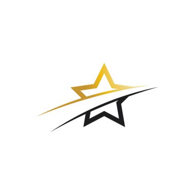 Yıldız simgesi ve logo Şablon çizimi tasarımı