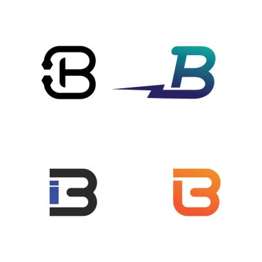 B harfi ve b logosu modern konseptle tasarlandı. Simge harfi b vektör resimleme şablonu