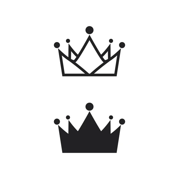 Logotipo Coroa Logotipo Rei Logotipo Rainha Princesa Modelo Ícone Vetor —  Vetores de Stock