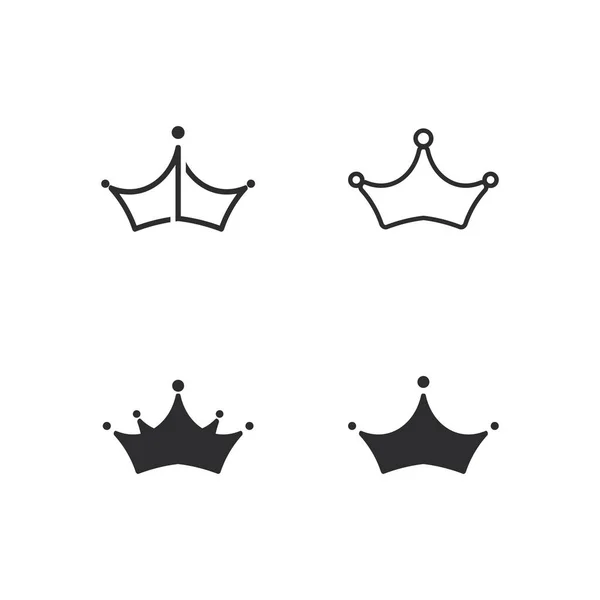 Logotipo Coroa Logotipo Rei Logotipo Rainha Princesa Modelo Ícone Vetor —  Vetores de Stock