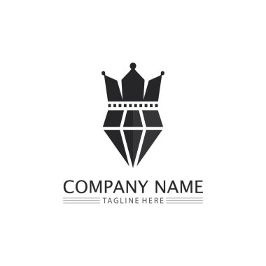 Crown Logo Kralı logosu, prenses, Şablon vektör illüstrasyon tasarımı imparatorluk, kraliyet ve logo işinde başarılı