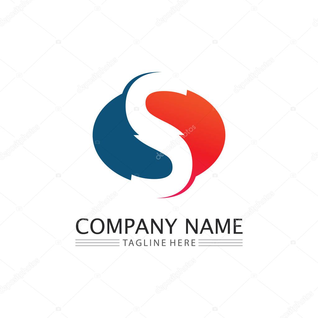 S font logo Business corporate S letter logo design vector
