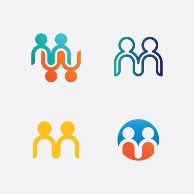 Halkın logosu, ekibi, başarısı, çalışanlar, grup ve topluluk, şirket ve iş logosu vektörü ve tasarım bakımı, aile simgesi logosu başarısı