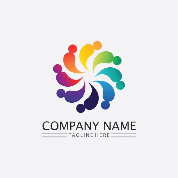 People Logo Team Succes People Work Group Community Group Company — Stock Vector