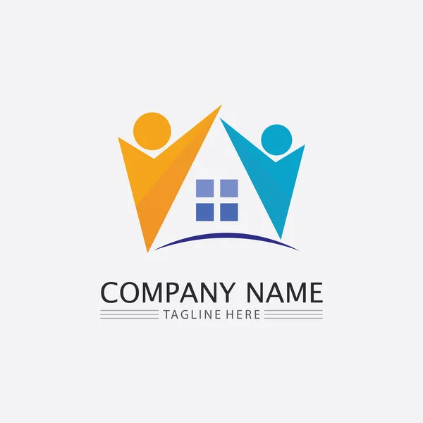 Persone Logo Team Succes Persone Lavorano Gruppo Comunità Gruppo Azienda — Vettoriale Stock