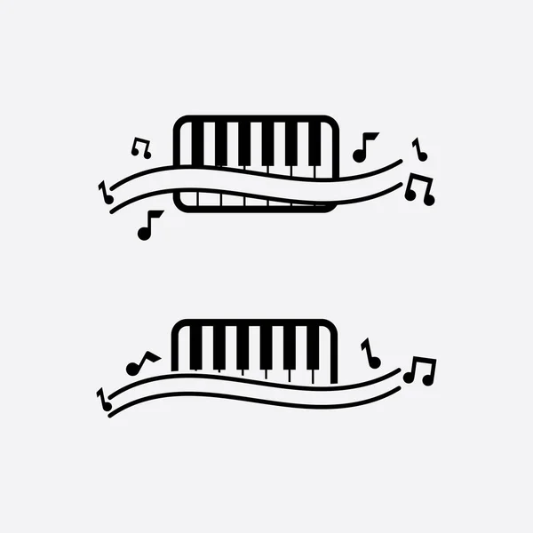 Music Note Tone Icon Vector Illustration Design Gelombang Suara Audio - Stok Vektor