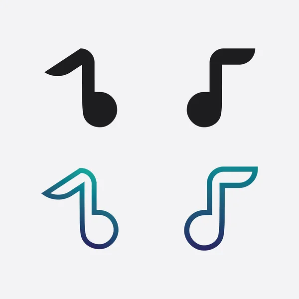 Nota Musical Tono Icono Diseño Ilustración Vectorial Ondas Sonido Audio — Archivo Imágenes Vectoriales