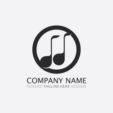 Müzik notası Simge Vektörü illüstrasyon tasarımı Ses dalgaları, ses dalgaları, eşitleyici, soyut, logo vektör çizim şablonu