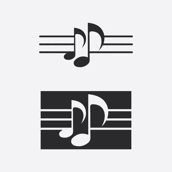 Music Note Icon Vector Desain Ilustrasi Gelombang Suara Audio Equalizer - Stok Vektor