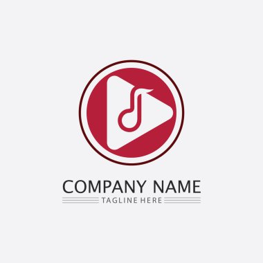 Ton ve Müzik Notu Simge Vektörü illüstrasyon tasarımı Ses dalgaları, ses, eşitleyici, soyut, logo vektör çizim şablonu